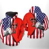 NCAA Texas Tech Red Raiders US Flag Pullover Hoodie V2