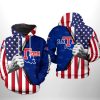 NCAA Louisiana Tech Bulldogs US Flag Pullover Hoodie V1