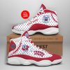 NCAA Fresno State Bulldogs Custom Name White Red Air Jordan 13 Shoes