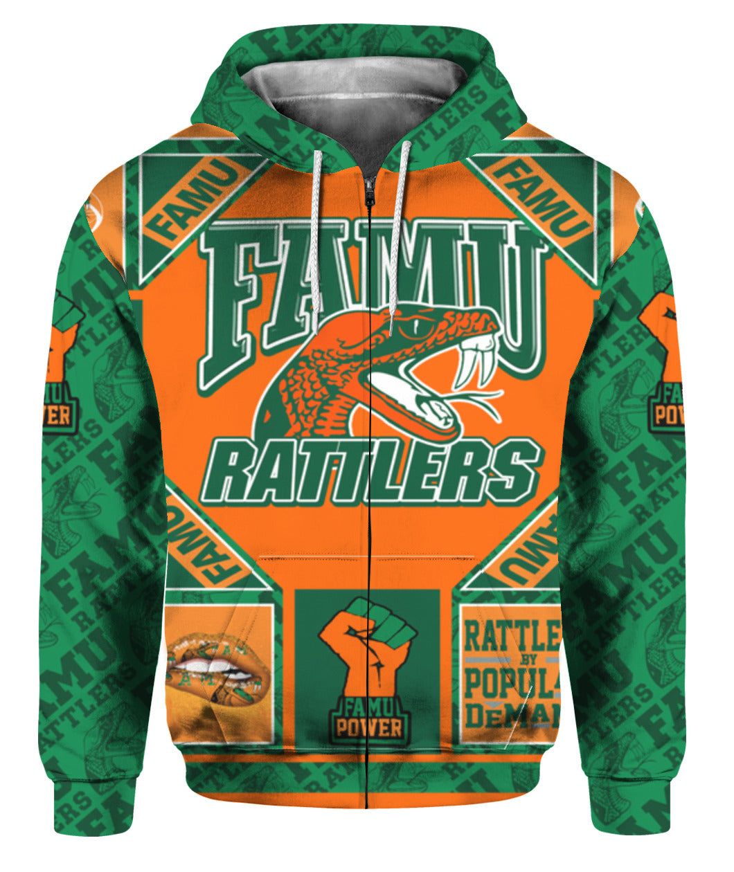 NCAA Florida A&M Rattlers Pride Flag Zip Up Hoodie