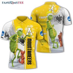 NCAA Appalachian State Mountaineers Funny Grinch Christmas Polo Shirt