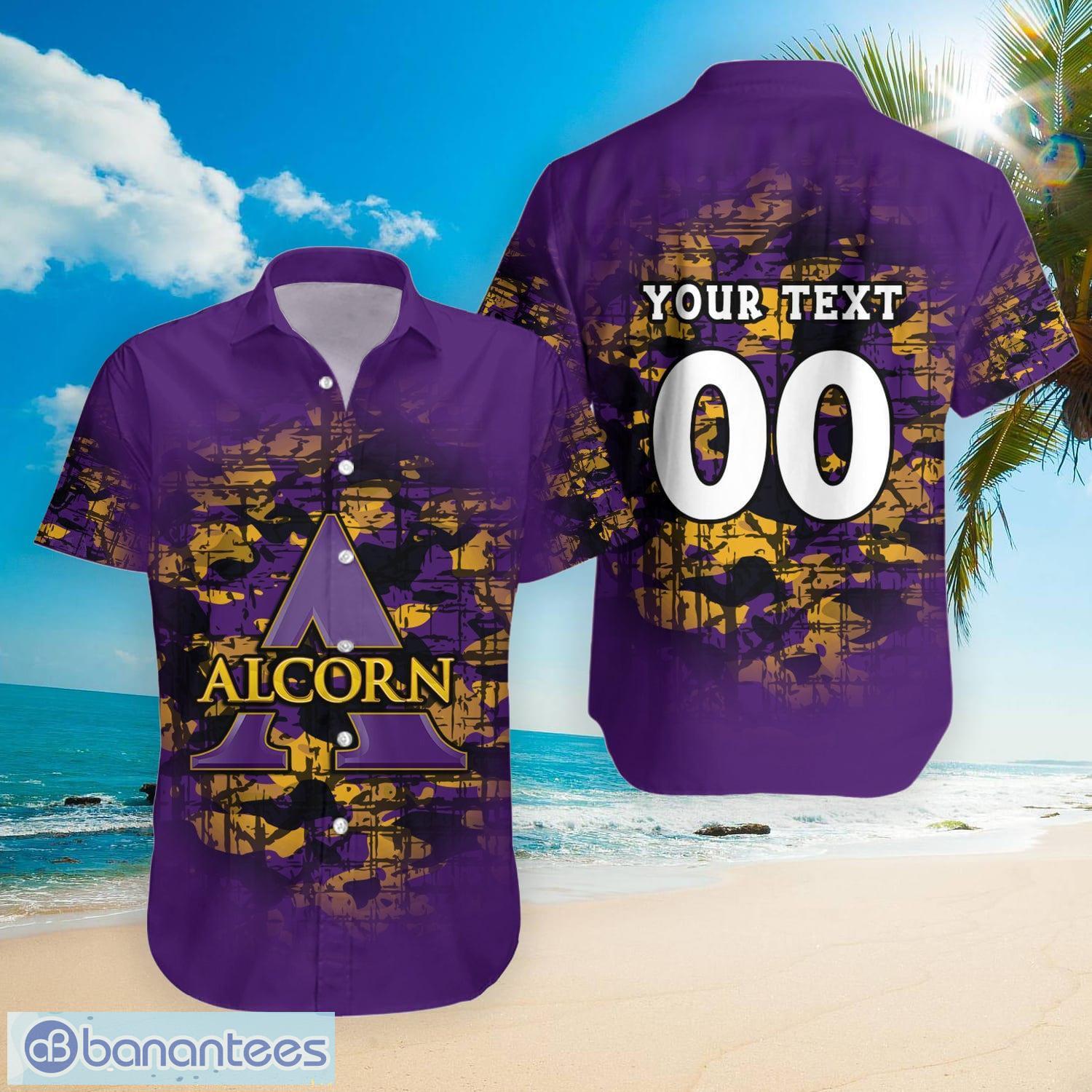 NCAA Alcorn State Braves Custom Text Number Camouflage Vintage Hawaiian Shirt NCAA Alcorn State Braves Custom Text Number Camouflage Vintage Hawaiian Shirt