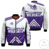 NCAA Abilene Christian Wildcats Stripes Cross Shoulders Bomber Jacket