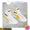 NCAA Michigan Tech Huskies White Yellow Air Jordan 13 Shoes