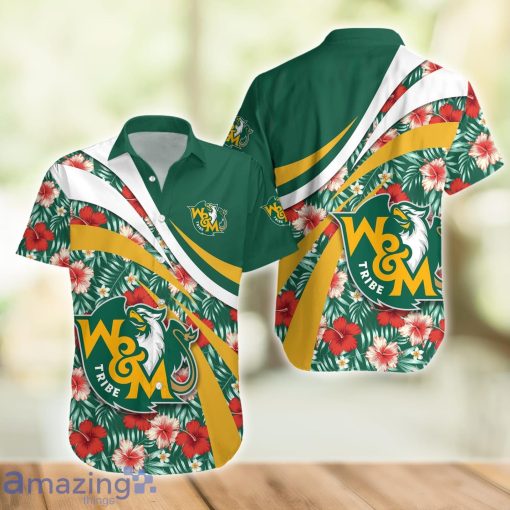NCAA William & Mary Tribe Hibiscus Tropical Flower Hawaiian Shirt