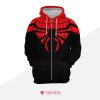 Spider Man Red Black Zip Up Hoodie