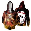Jason Voorhees Fire Zip Up Hoodie