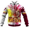 NRL Brisbane Broncos Allan Langer No 7 Zip Up Hoodie