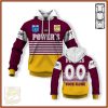 NRL Brisbane Broncos Custom Name Number 1992 Retro Jersey Pullover Hoodie