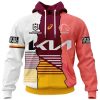 NRL Brisbane Broncos Custom Name Number 2023 Mix Jersey Zip Up Hoodie