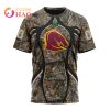 NRL Brisbane Broncos Custom Name Number Camo T-Shirt V2