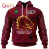 NRL Brisbane Broncos Custom Name Number Halloween Pullover Hoodie V2