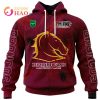 NRL Brisbane Broncos Custom Name Number Halloween Zip Up Hoodie V2
