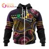 NRL Brisbane Broncos Custom Name Number Indigenous Zip Up Hoodie V3