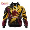NRL Brisbane Broncos Custom Name Number MotoCross Pullover Hoodie V2