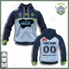 NRL Canberra Raiders Custom Name Number 2021 Away Jersey Pullover Hoodie