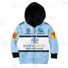 NRL Cronulla-Sutherland Sharks Custom Name Number 2020 Home Jersey Kids Zip Up Hoodie