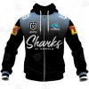 NRL Cronulla-Sutherland Sharks Custom Name Number 2021 Away Jersey Zip Up Hoodie