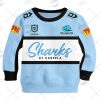 NRL Cronulla-Sutherland Sharks Custom Name Number 2021 Home Jersey Kids Sweatshirt