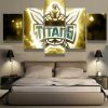 NRL Gold Coast Titans Gold 5 Panel Canvas