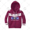 NRL Manly Warringah Sea Eagles Custom Name Number 2021 Home Jersey Kids Zip Up Hoodie