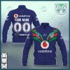 NRL New Zealand Warriors Custom Name Number 2021 Home Jersey Baseball Jacket
