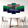 NRL New Zealand Warriors Mascot 5 Panel Canvas