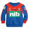 NRL Newcastle Knights Custom Name Number 2021 Home Jersey Kids Sweatshirt