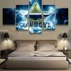 NRL North Queensland Cowboys Blue Lightning Edition 5 Panel Canvas V2
