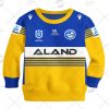 NRL Parramatta Eels Custom Name Number 2021 Home Jersey Kids Sweatshirt