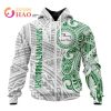 NRL South Sydney Rabbitohs Custom Name Indigenous Zip Up Hoodie V20