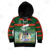 NRL South Sydney Rabbitohs Custom Name Number Bluey Jersey 2020 Kids Zip Up Hoodie