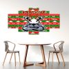 NRL South Sydney Rabbitohs Superman Christmas 5 Panel Canvas