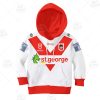 NRL St. George Illawarra Dragons Custom Name Number 2020 Home Jersey Kids Pullover Hoodie