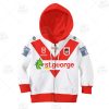 NRL St. George Illawarra Dragons Custom Name Number 2020 Home Jersey Kids Zip Up Hoodie