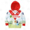 NRL St. George Illawarra Dragons Custom Name Number Bluey Jersey 2020 Kids Pullover Hoodie