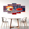 NRL Sydney Roosters ANZAC Day Poppy 5 Panel Canvas