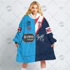 NRL Sydney Roosters Custom Name Number Half And Half Split Jersey 2022 Fleece Oodie