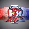 NRL Sydney Roosters Special Style 5 Panel Canvas