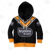 NRL Wests Tigers Custom Name Number 2020 Home Jersey Kids Zip Up Hoodie