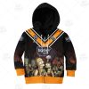 NRL Wests Tigers Custom Name Number The Simpsons 2020 Halloween Jersey Kids Zip Up Hoodie