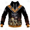 NRL Wests Tigers Custom Name Number x The Simpsons 2020 Halloween Jersey Zip Up Hoodie