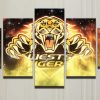NRL Wests Tigers Yellow Flame 5 Panel Canvas