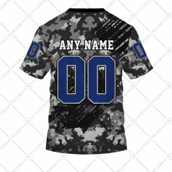 Alternative view of CFL BC Lions Custom Name Number Camo Armed Forces T-Shirt