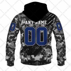 Alternative view of CFL BC Lions Custom Name Number Camo Armed Forces Zip Up Hoodie
