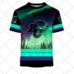 CFL BC Lions Custom Name Number Northern Lights T-Shirt