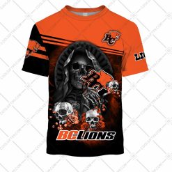 CFL BC Lions Custom Name Number Skull Death T-Shirt