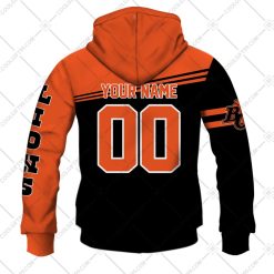 Alternative view of CFL BC Lions Custom Name Number Skull Death Zip Up Hoodie