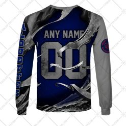 Alternative view of CFL Montreal Alouettes Custom Name Number Metal Skull Sweatshirt
