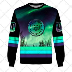 CFL Montreal Alouettes Custom Name Number Northern Lights Sweatshirt